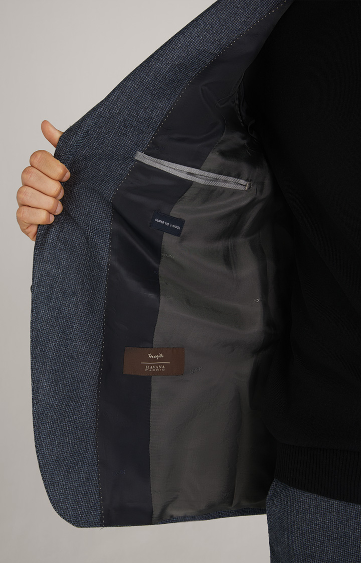 Flanell-Anzug Haspar-Bloom in Blau gemustert