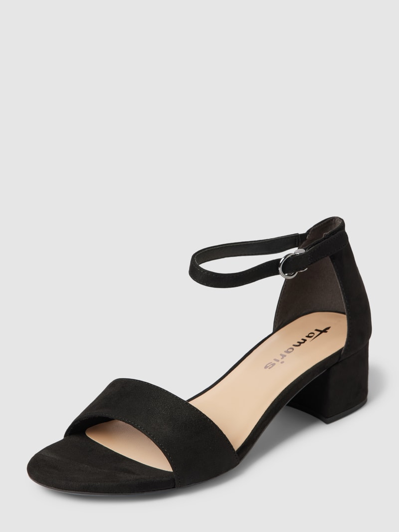 Sandalette in Wildleder-Optik in schwarz