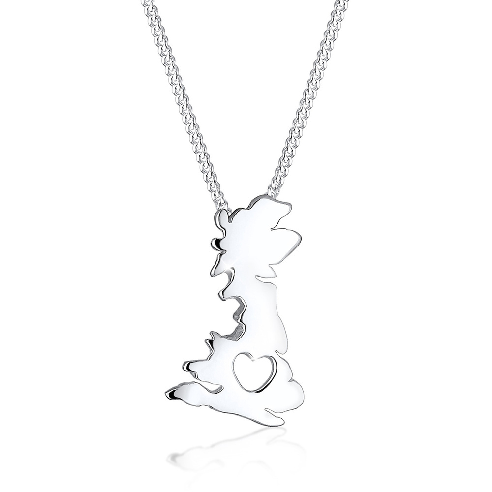 Elli Elli Collier Femme Contour d'Angleterre - (925/1000) Argent Bijoux