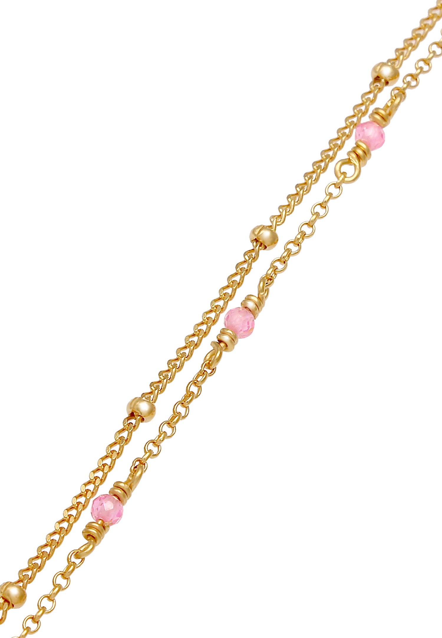 Collana Elli Filigree con sfere rosa e perline di quarzo in argento 925 per donna.