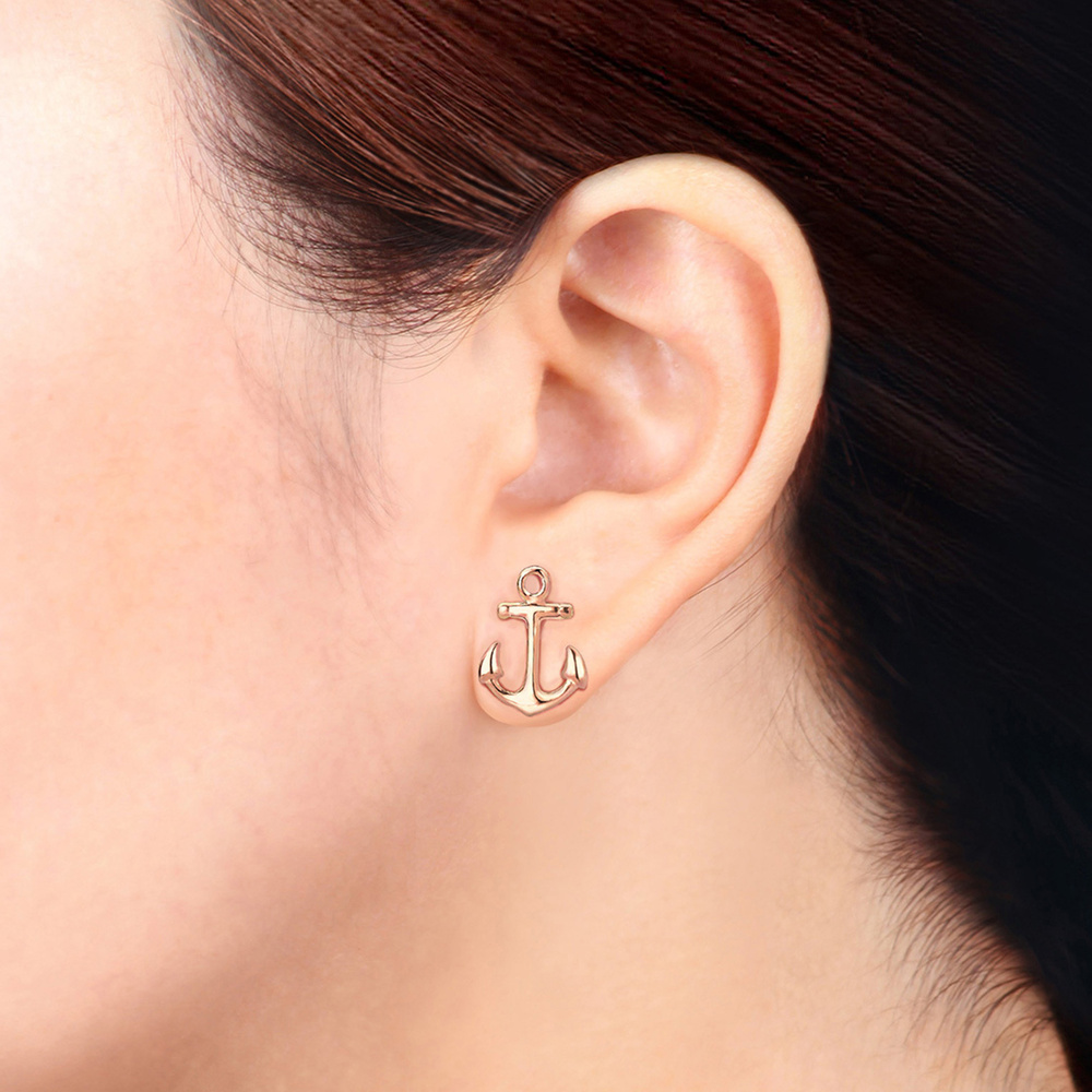Elli Elli Boucles d'Oreilles Anker Maritim Sailor Meer Trend Urlaub 925 Silber Boucles d'oreilles