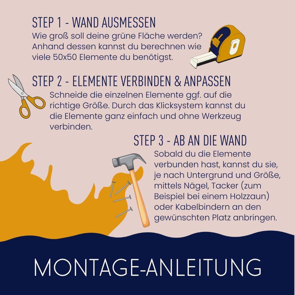 Kunstpflanze Pflanzenwand - Vertikaler Garten - erweiterbar - Kunstpflanze, Hansmeier