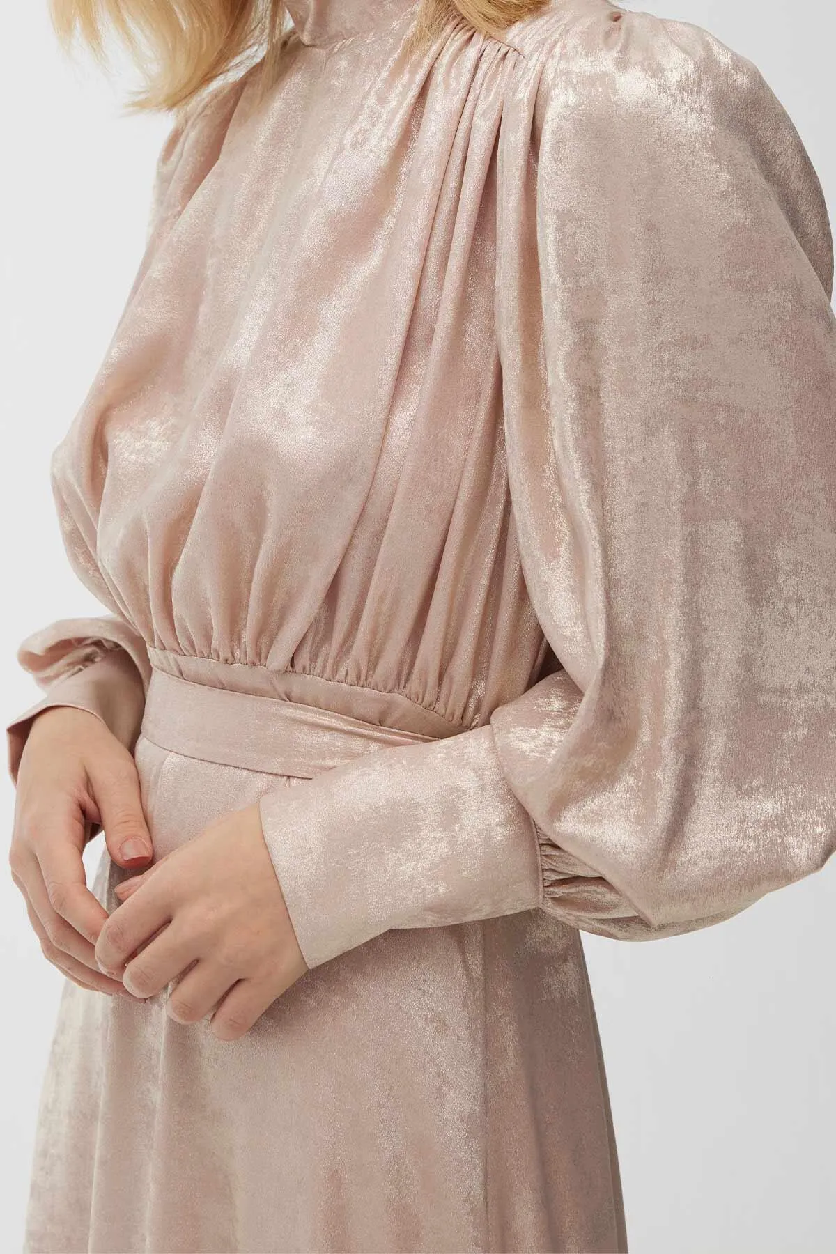 Manuka  Glitzerndes Abendkleid Lachs