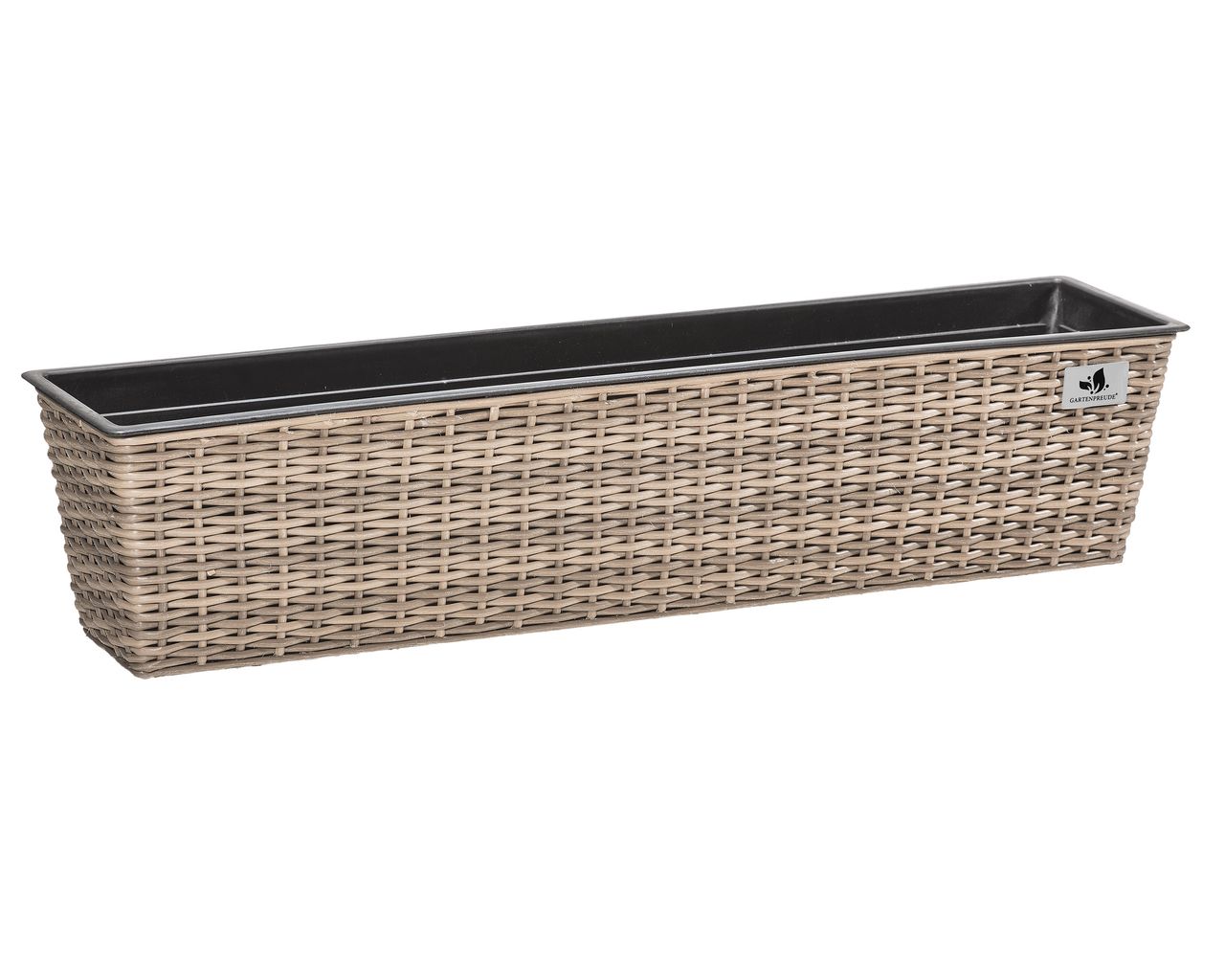 Weles Polyrattan Balkonkasten inkl. Aufhängung, 80 x 19 x 18 cm, mit Bewässerungssystem, naturfarben