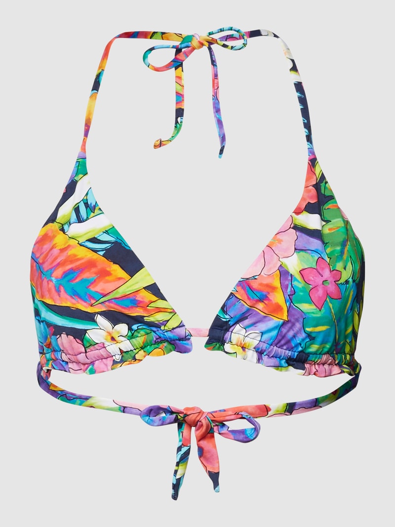 Bikini-Oberteil mit Allover-Print Modell 'SHELLO LEILANI' in marineblau