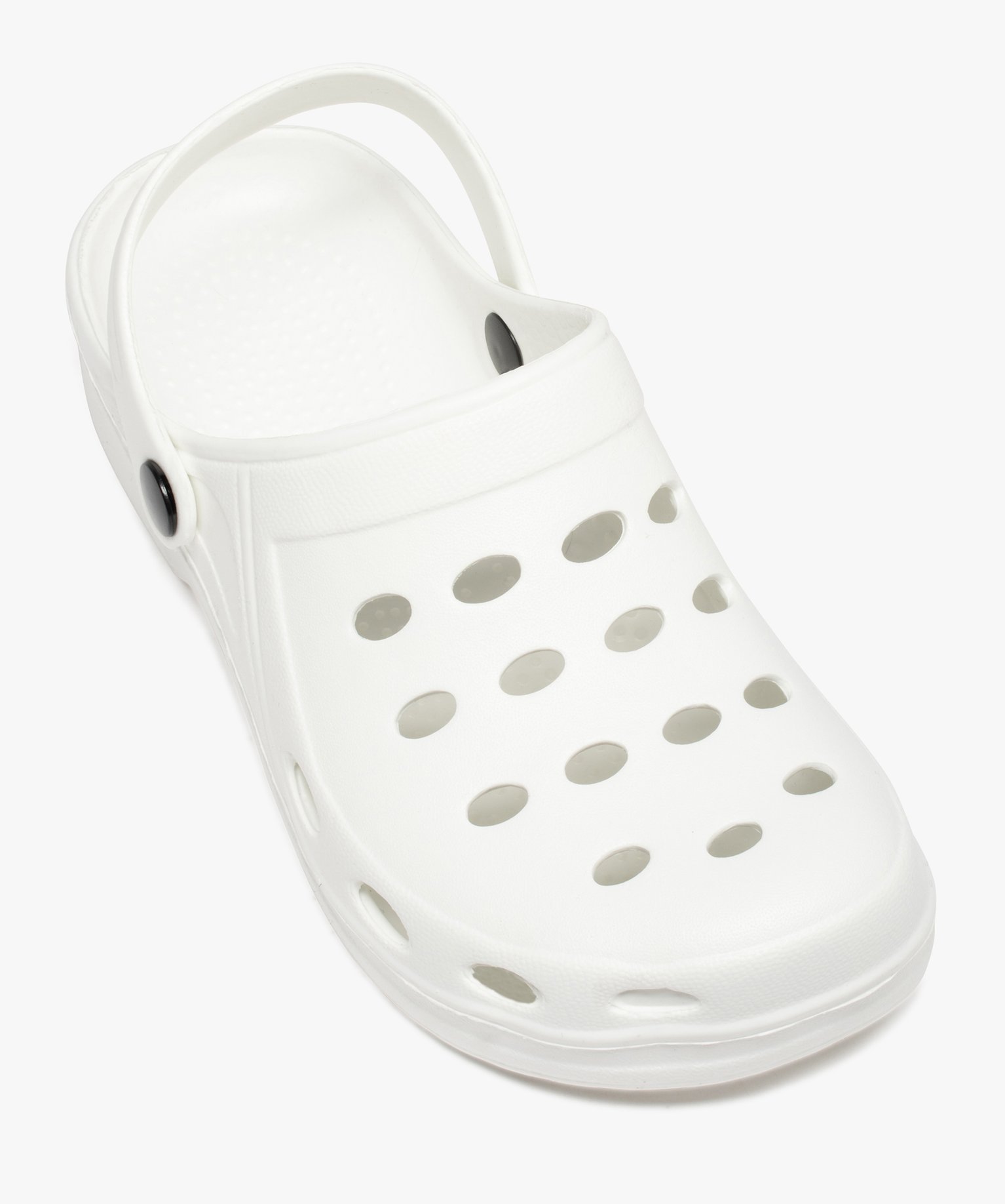 Sabots souples femme unis à perforations blanc | GEMO