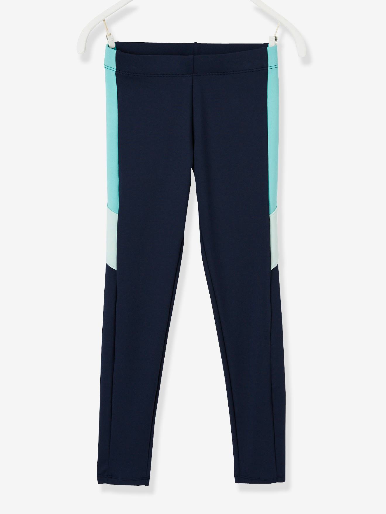 Legging fille bandes color-block. encre