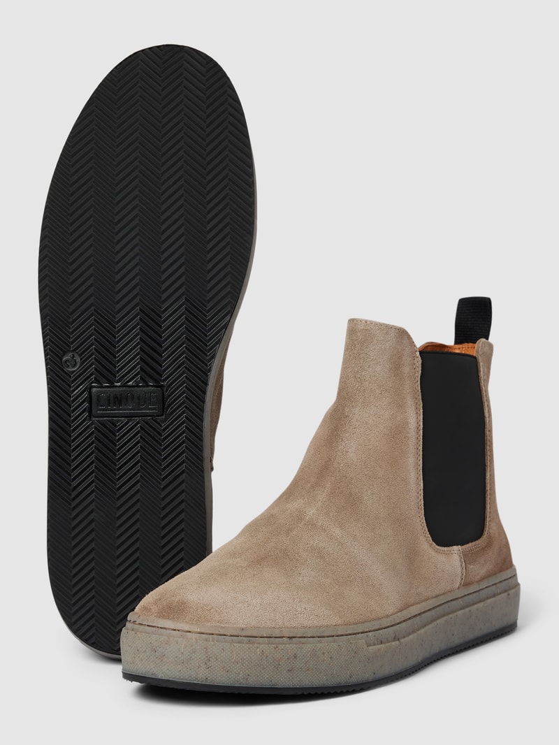 Chelsea Boots mit Label-Prägung Modell 'DIVO' in taupe