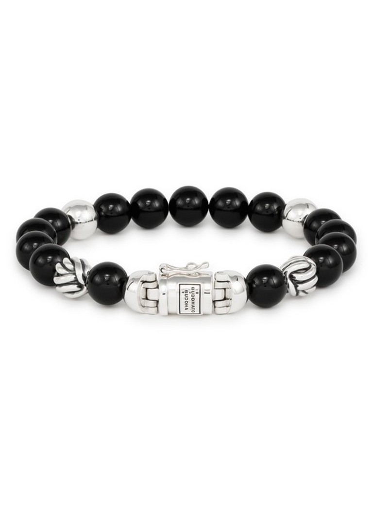 Buddha to Buddha Spirit Bead silver beaded bracelet with onyx
