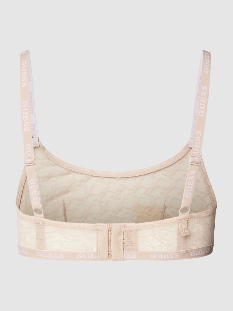 Bralette mit Logo-Muster Modell 'EDYTHA' in beige