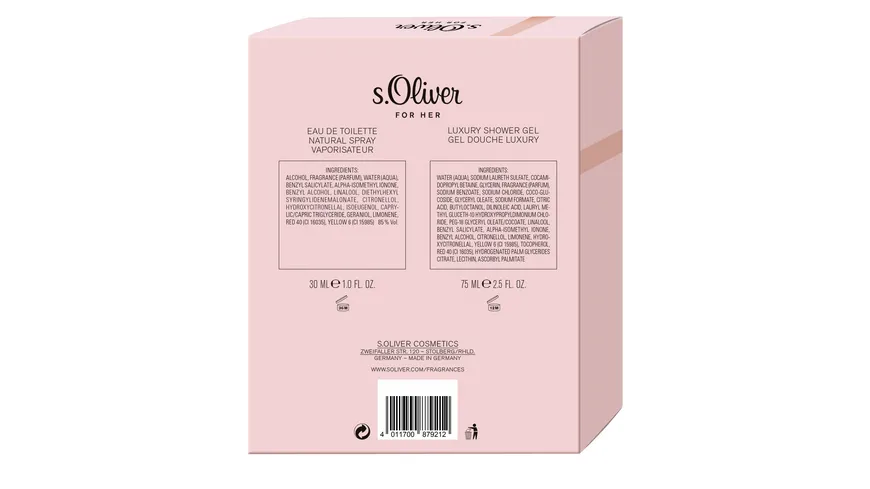 s.Oliver for Her Eau de Toilette + Duschgel Geschenkpackung