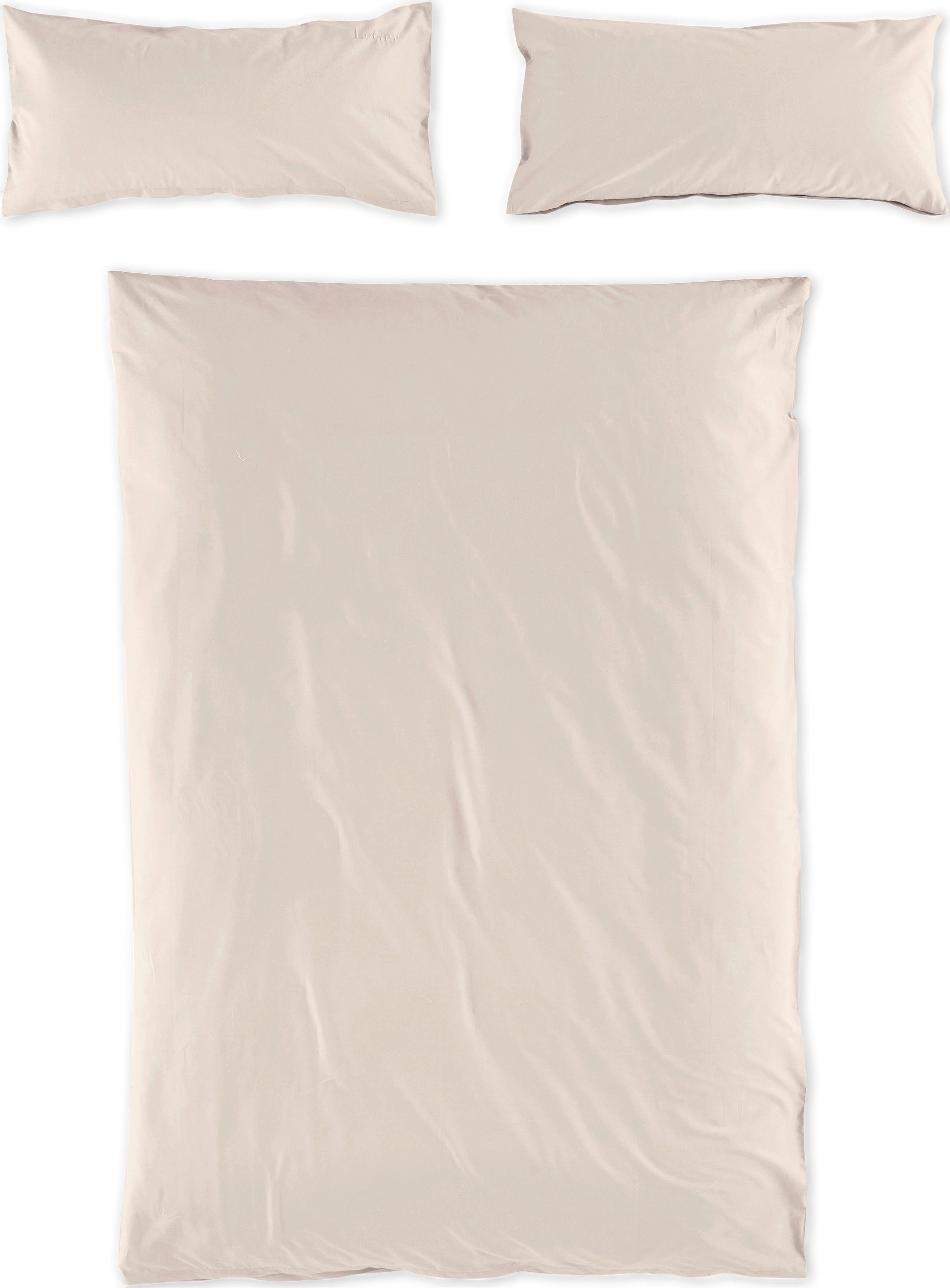Bettwäsche Anisa in Gr. 135x200 oder 155x220 cm, LeGer Home by Lena Gercke, Renforcé, 2 teilig, Bettwäsche aus Baumwolle, unifarbene Bettwäsche mit Reißverschluss
