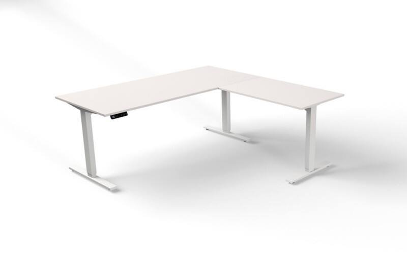 Kerkmann Move 3 Elektrisch Höhenverstellbar Sitz-Stehschreibtisch Freiform Weiß Holz 800 x 1.200 x 1.800 mm