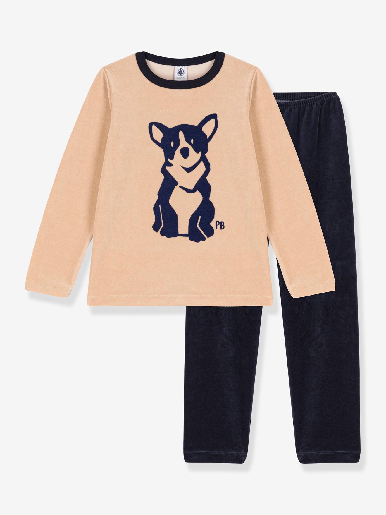 Pyjama enfant velours PETIT BATEAU beige