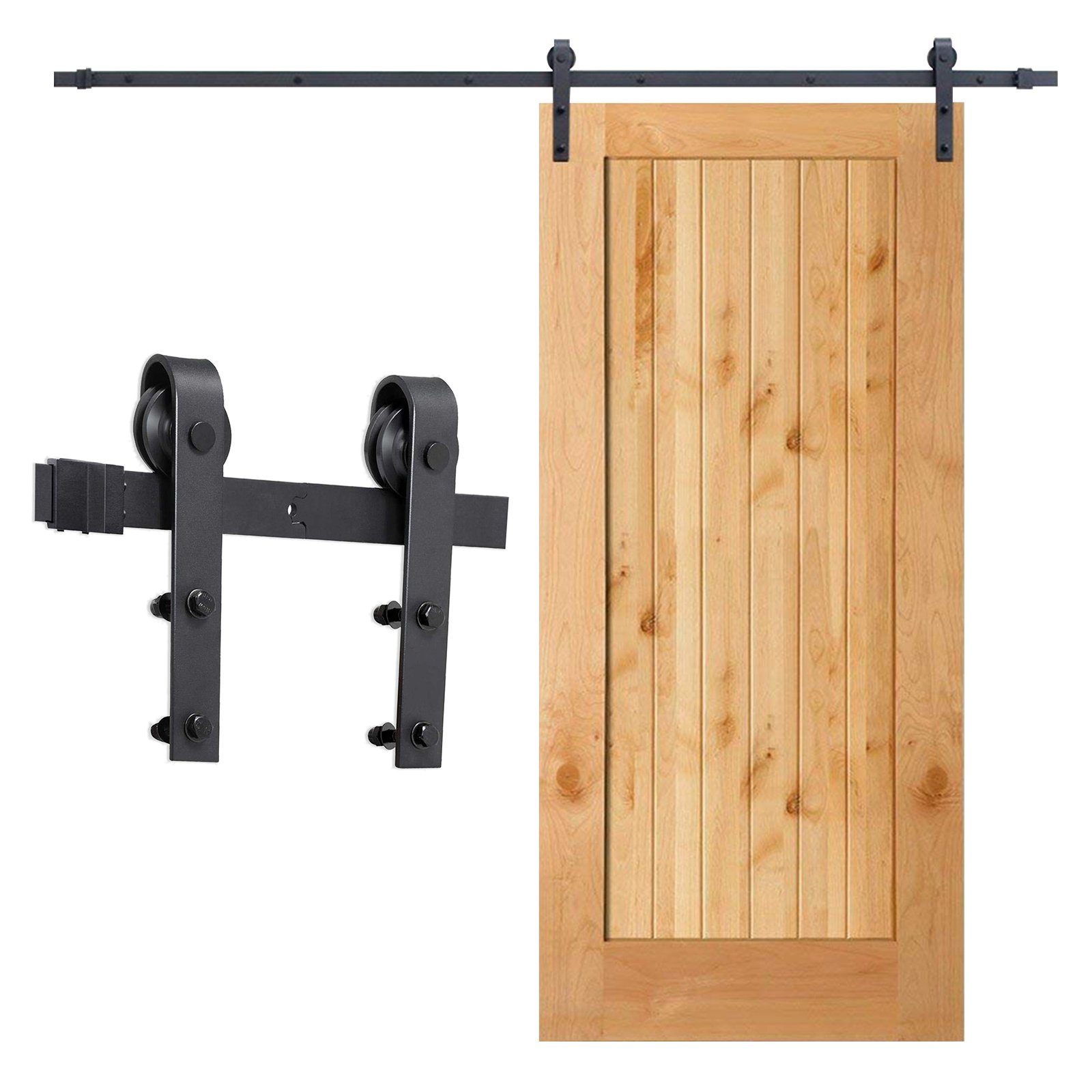 Clanmacy Schiebetür 200cm Schiebetürsystem Schiebetürbeschlag Laufschiene Montage 150kg, 200cm