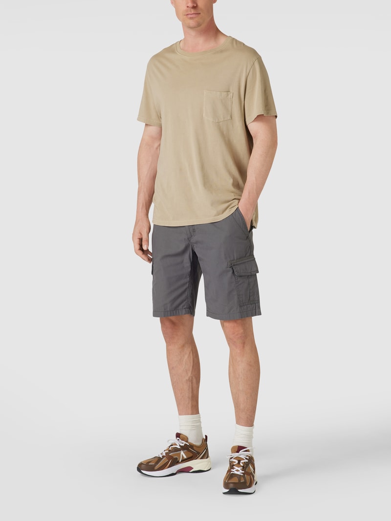 Slim Fit Cargo-Shorts mit Label-Stitching in dunkelgrau