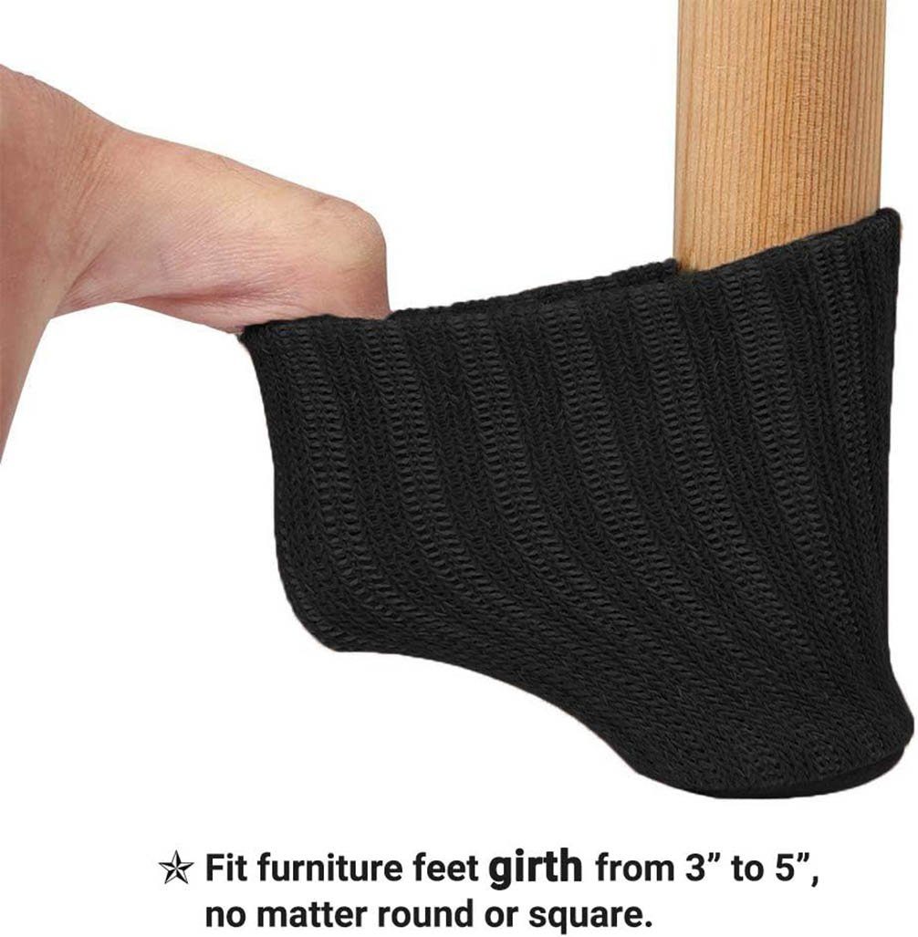 Runxizhou Tischbein 24 Stück Stuhlbeinsocke Möbel Socken mit Fühlte Pads Elastisch