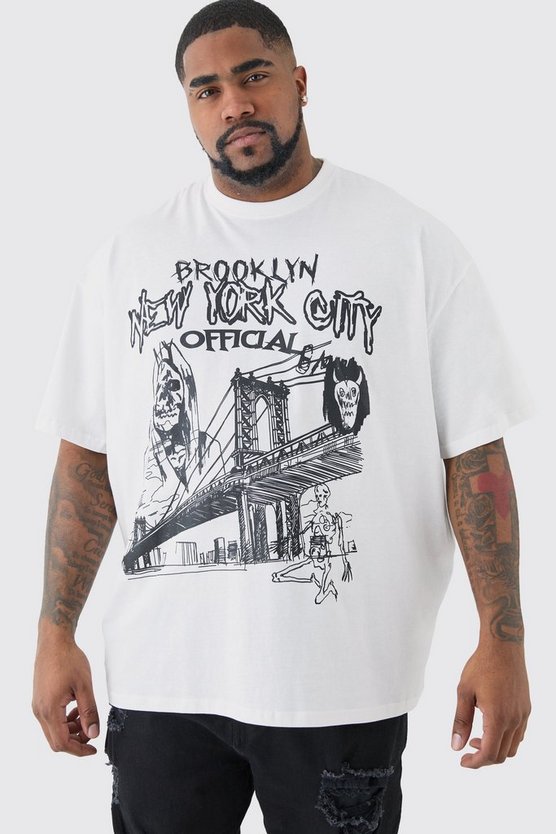 Plus Oversize T-Shirt mit Official City Print