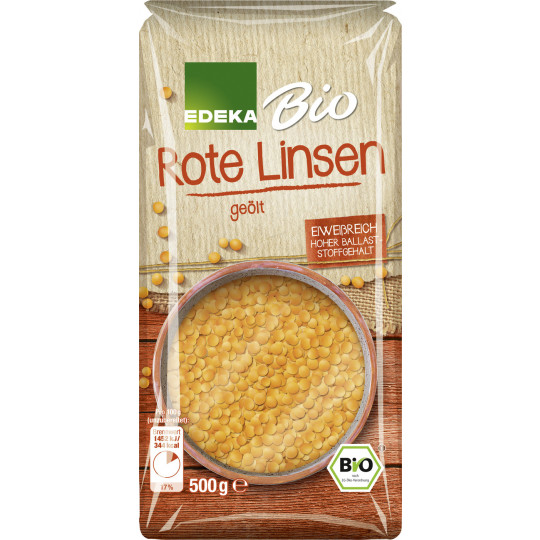EDEKA Bio Rote Linsen geölt 500G