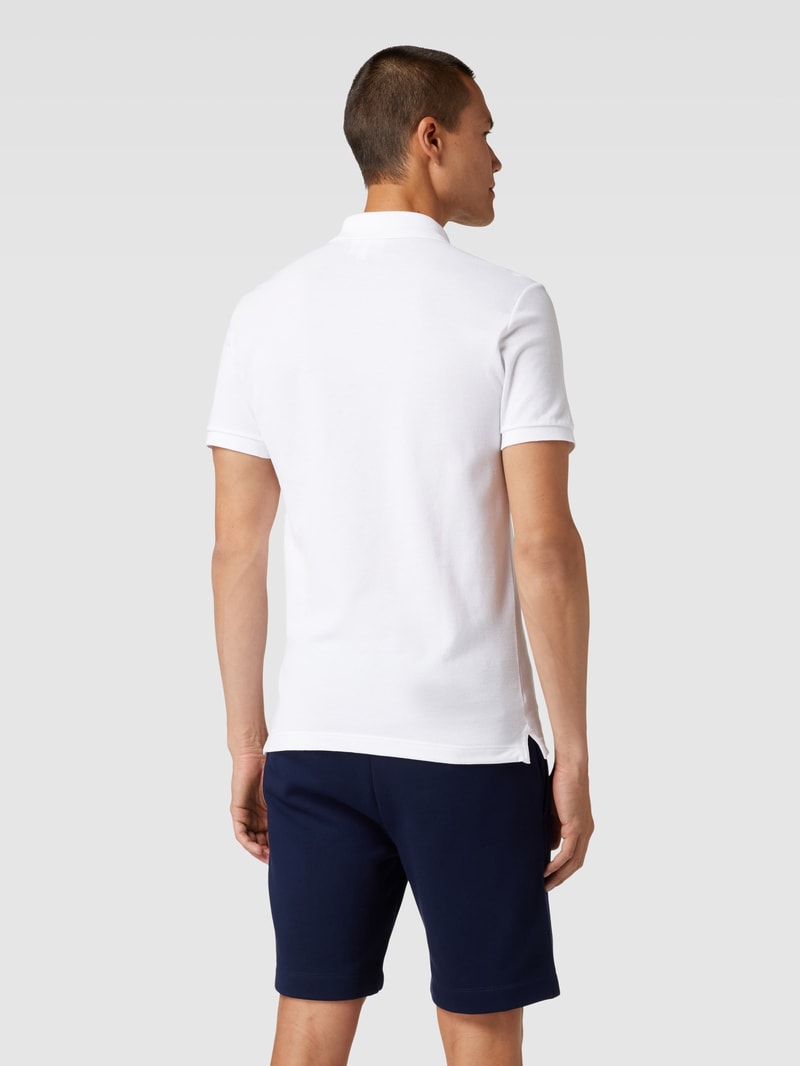 Poloshirt mit Logo-Stitching in weiß