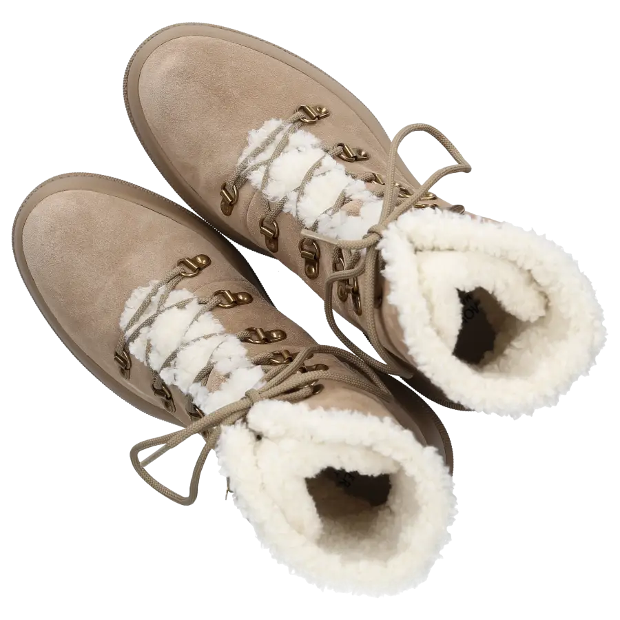 Moncler - Schnürstiefeletten RESILE TREK Veloursleder - beige
