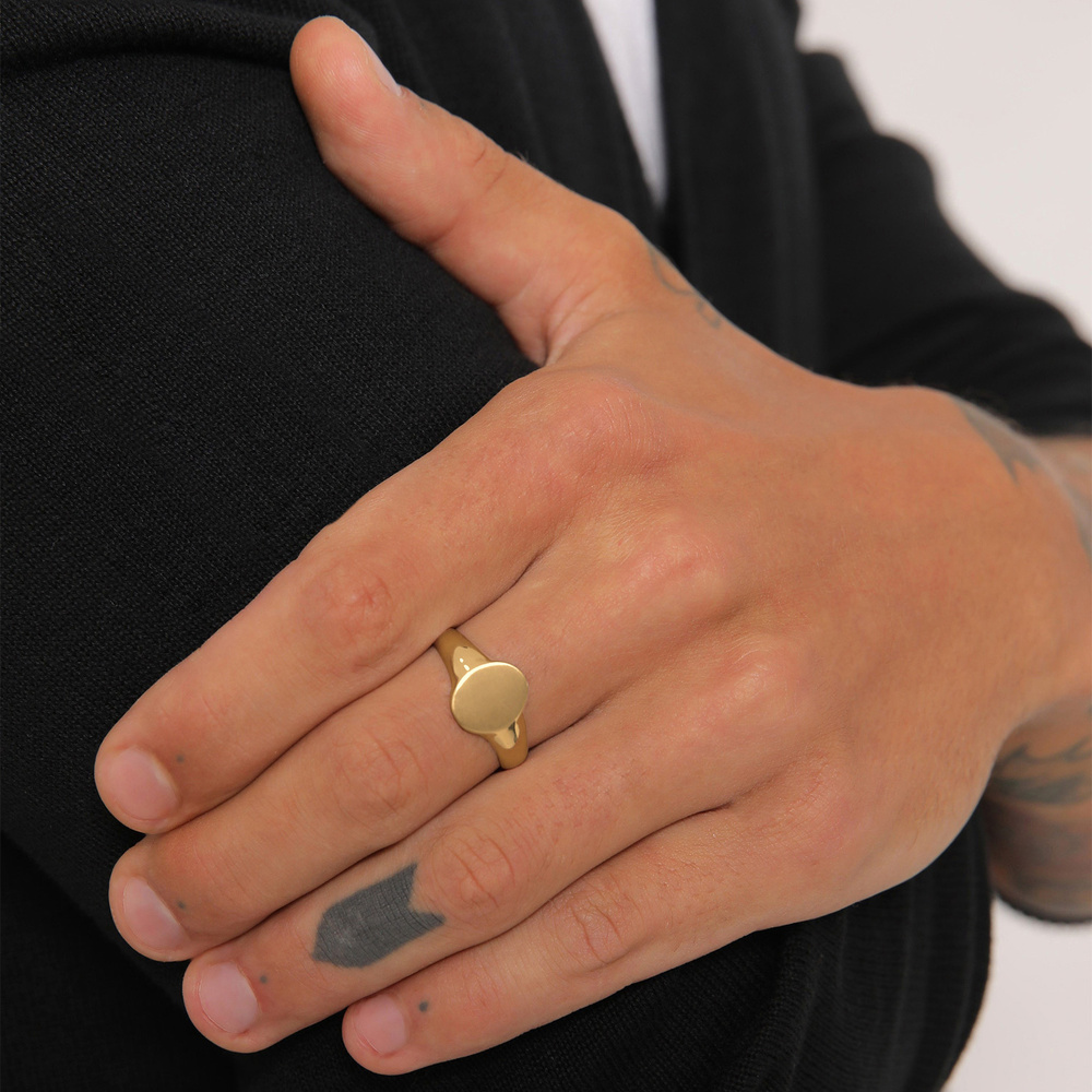 KUZZOI KUZZOI Bague Chevalière Basic Minimal Robuste Massif Bague Homme - (925/1000) Arg Bague
