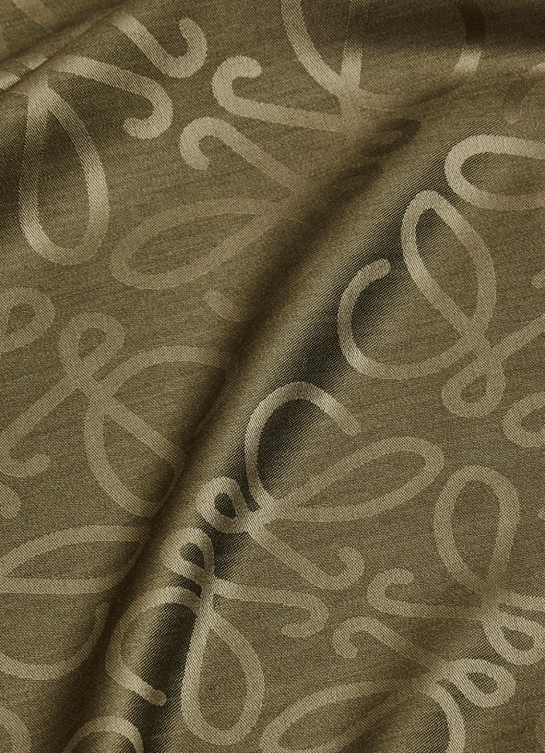 Eșarfă LOEWE din amestec de mătase cu imprimeu jacquard cu logo, 140 x 140 cm