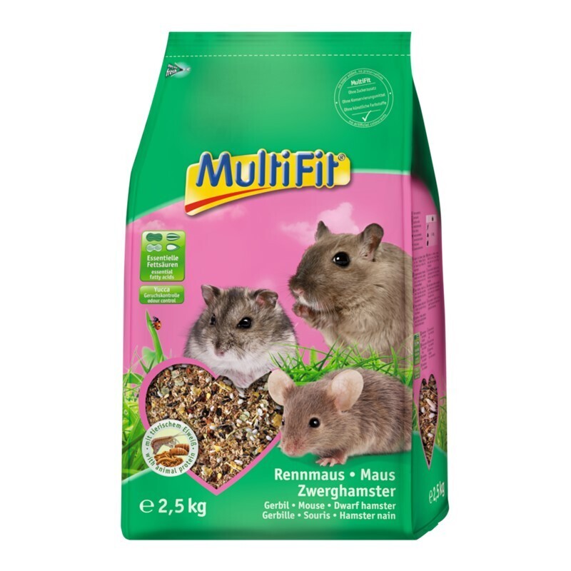 MultiFit Hauptfutter MultiFit Nagerfutter für Maus, Rennmaus und Zwerghamster 2,5 kg