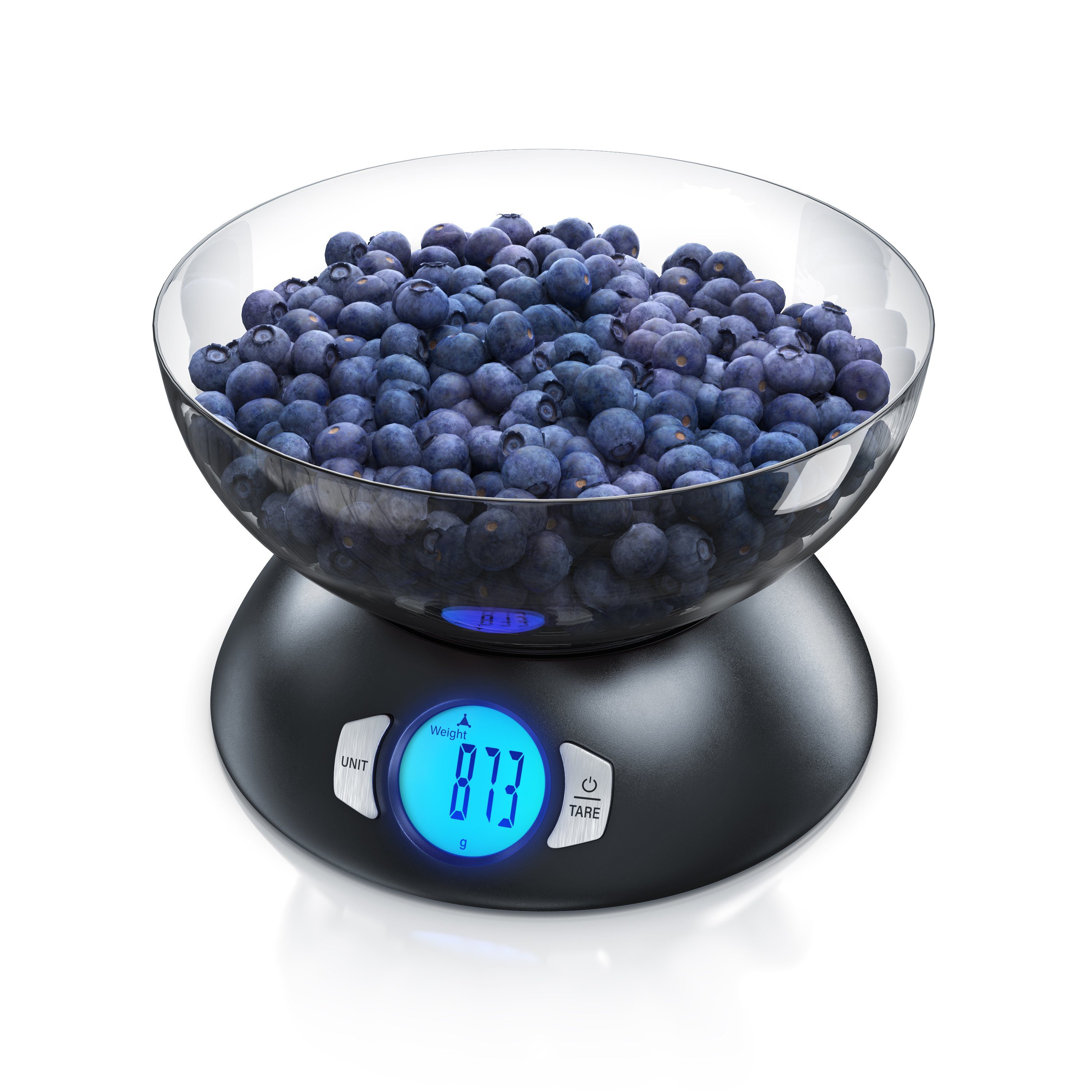 Arendo Küchenwaage, digital mit großer Schale, bis 5000g, LCD Display, Tara, Auto Off