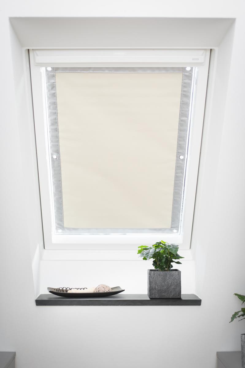 Lichtblick Dachfenster Sonnenschutz Haftfix, ohne Bohren, Verdunkelung, Beige, 59 cm x 118,9 cm (B x L)