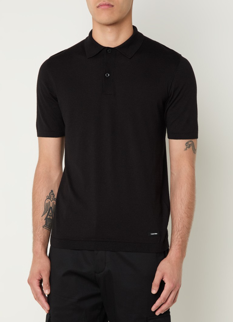 Calvin Klein fino pletena polo majica regularnog kroja od mješavine svile