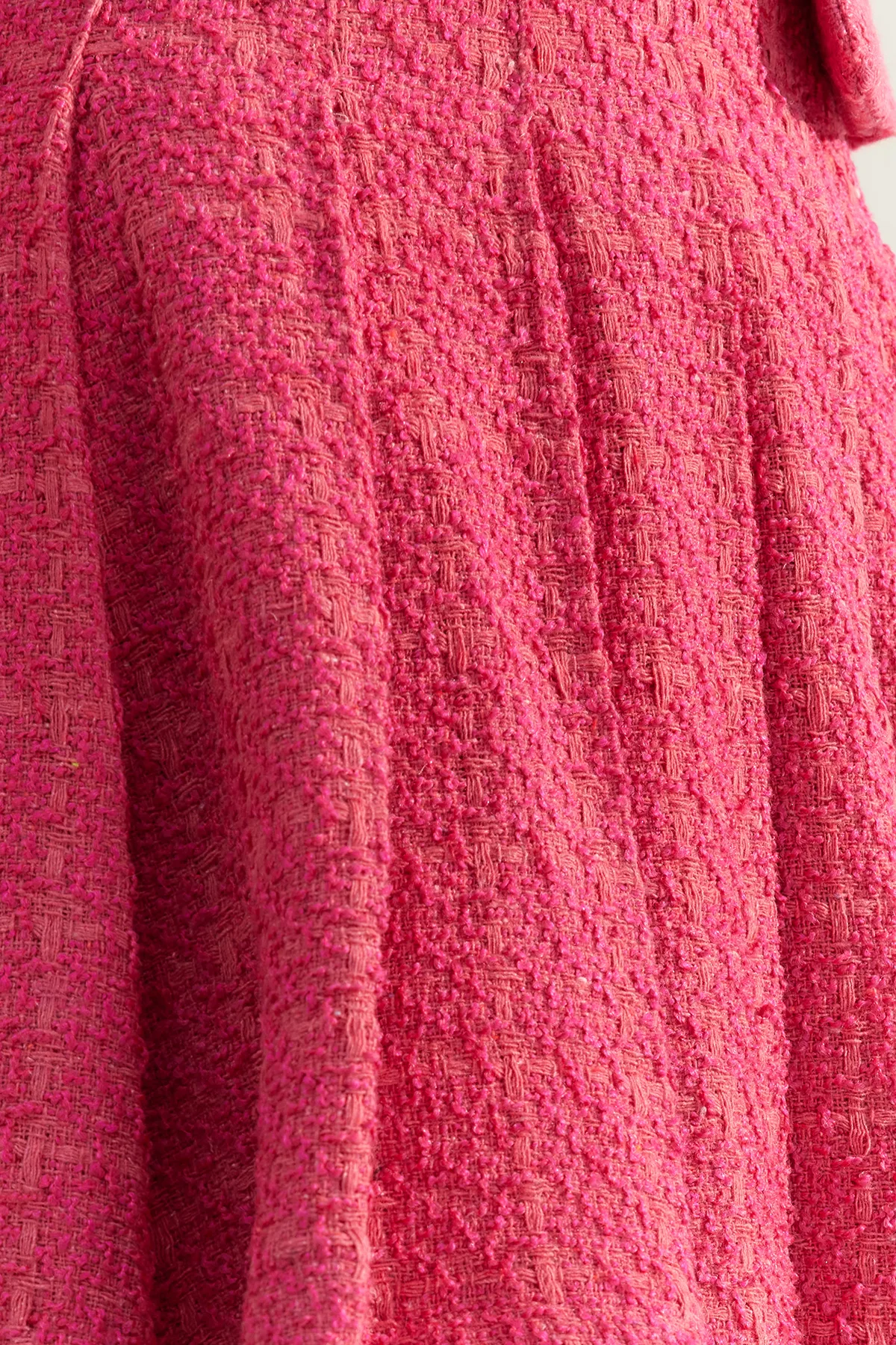 Trendyol Collection  Fuchsiafarbener plissierter Minirock aus hochwertigem Tweedstoff in limitierter Auflage TWOAW24ET00285