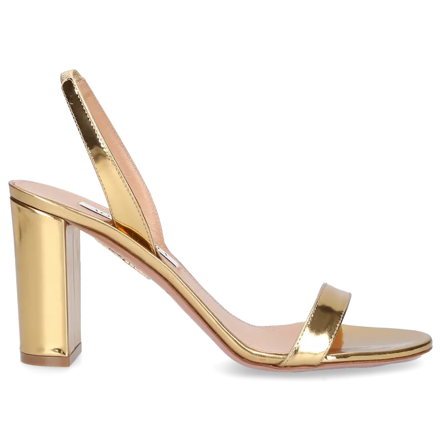 Aquazzura - Sandalen SO NUDE BLOCK 85 Kalbsleder - gold
