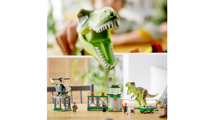 LEGO Jurassic World 76944 T. Rex Ausbruch, Dinosaurier-Spielzeug