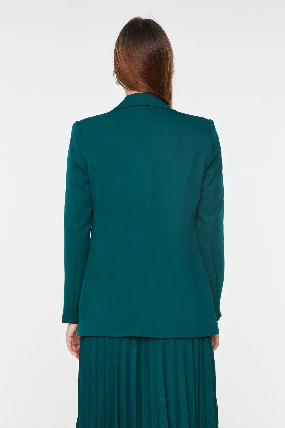 Trendyol Collection  Grüne, gefütterte, gewebte Blazerjacke mit normalem Schnitt TWOSS21CE0137