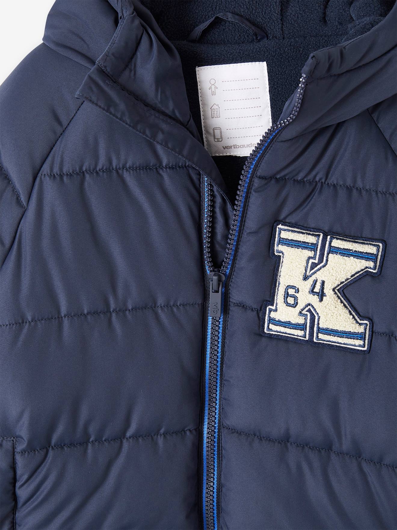 Vertbaudet Jungen Steppjacke mit Fleecefutter, Recycling-Polyester - tannengrün