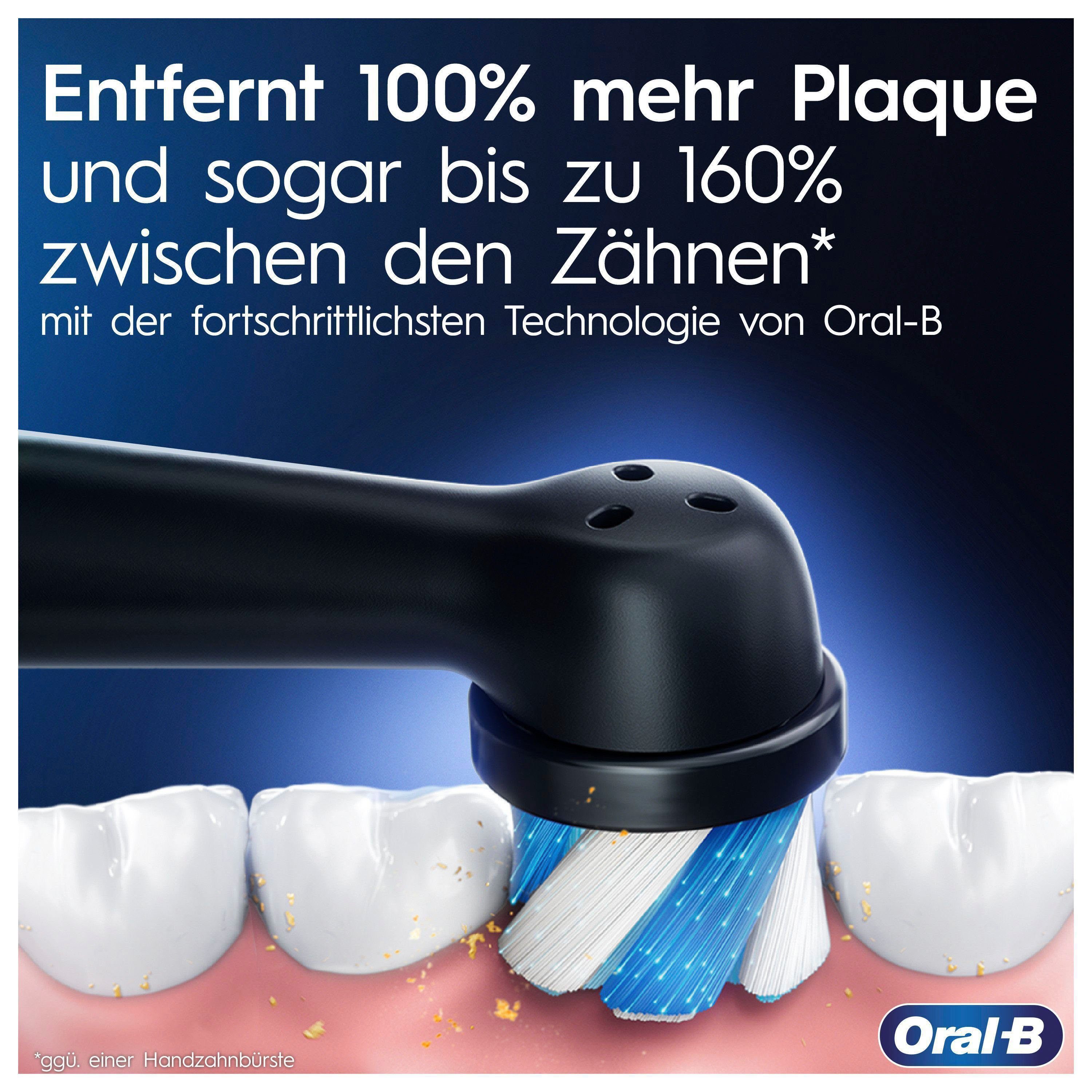 Oral-B Elektrische Zahnbürste iO 5 Duopack, Aufsteckbürsten: 2 St., mit Magnet-Technologie, LED-Anzeige, 5 Putzmodi, Reiseetui
