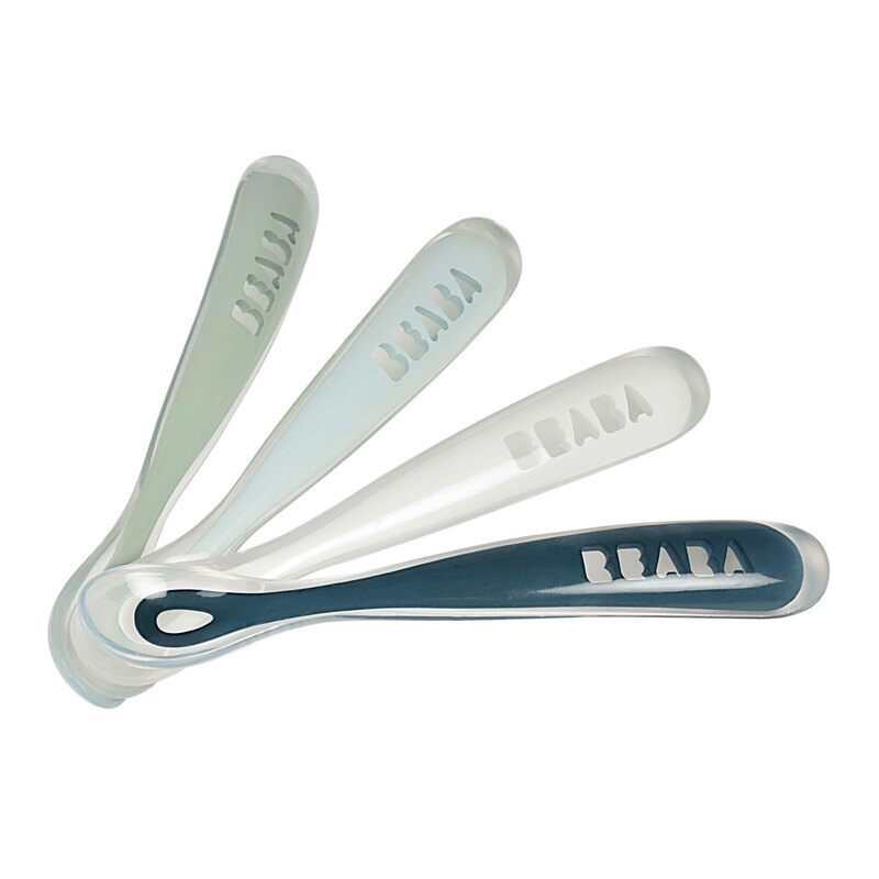 Lot de 4 cuillères en silicone 1er âge multi bleu Beaba