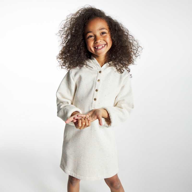 Robe sweat-shirt à capuche blanche fille
