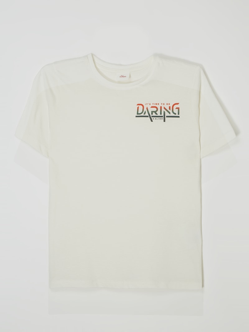 T-Shirt aus Baumwolle in ecru