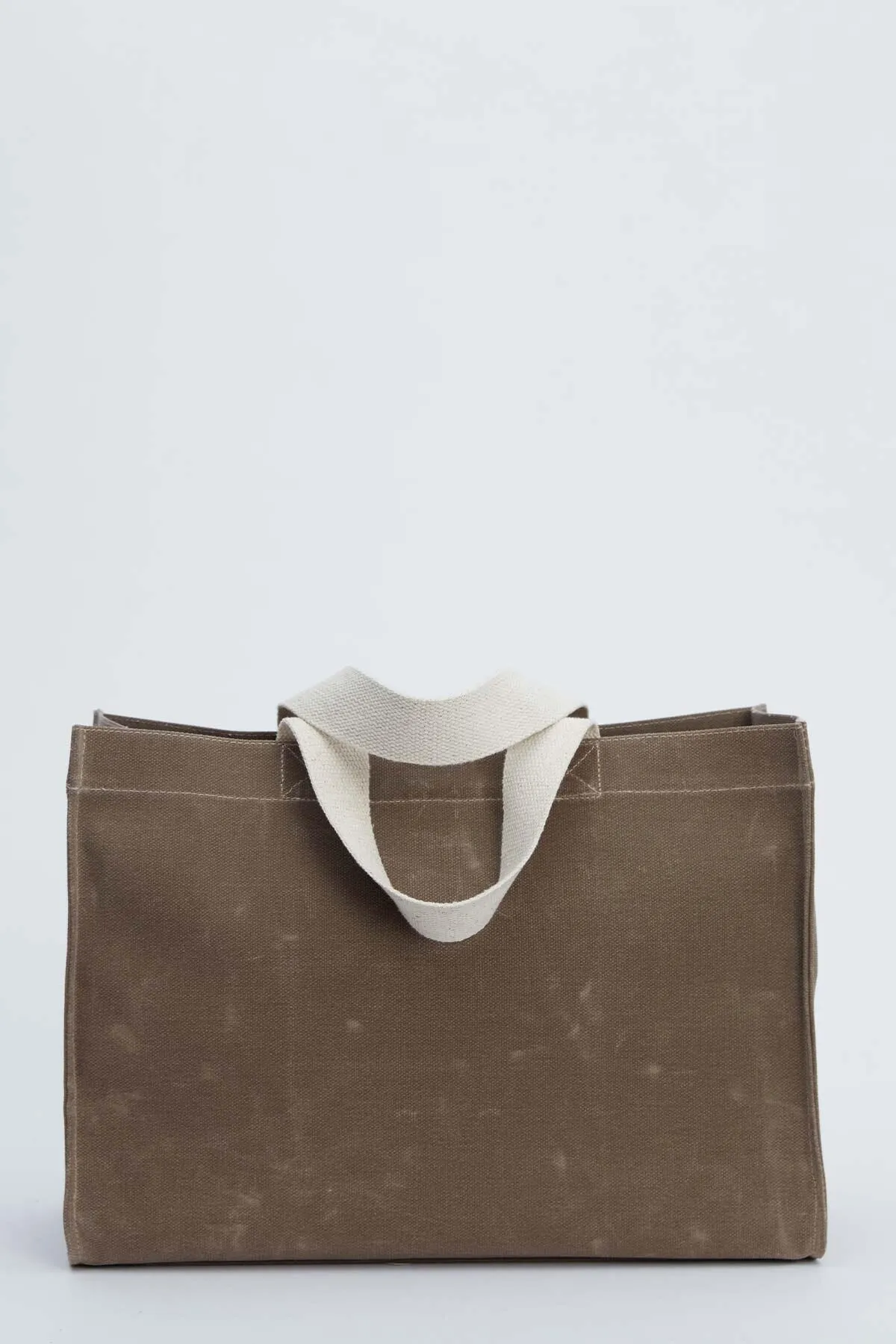 Manuka  Große Canvas-Tasche mit Wascheffekt in Braun