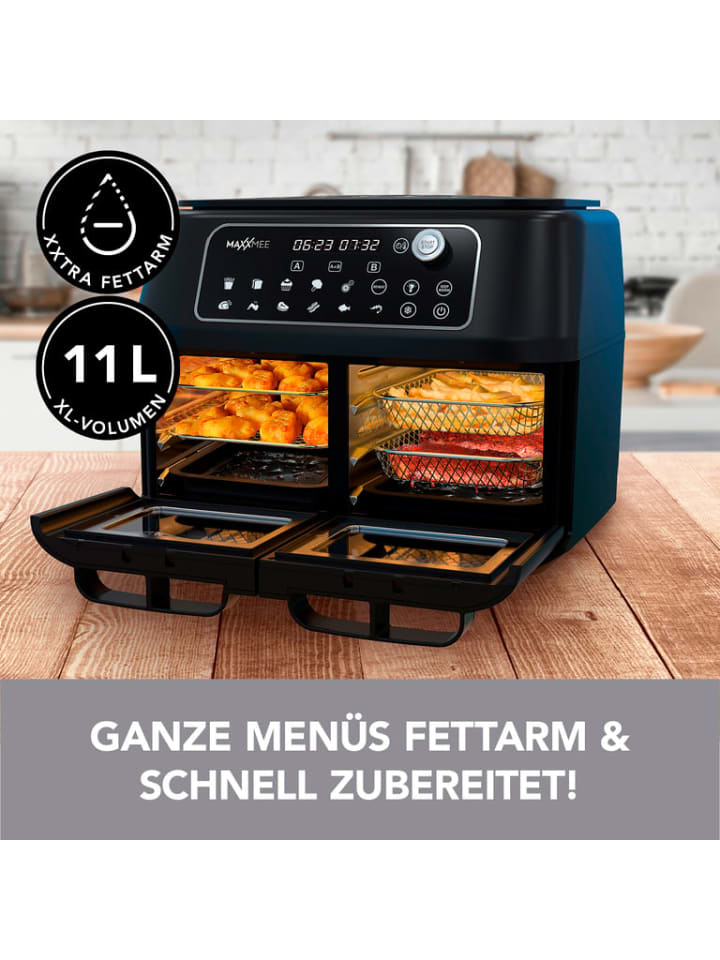 MAXXMEE Heißluft Fritteuse Doppelkammer 11l - schwarz günstig kaufen onesize
