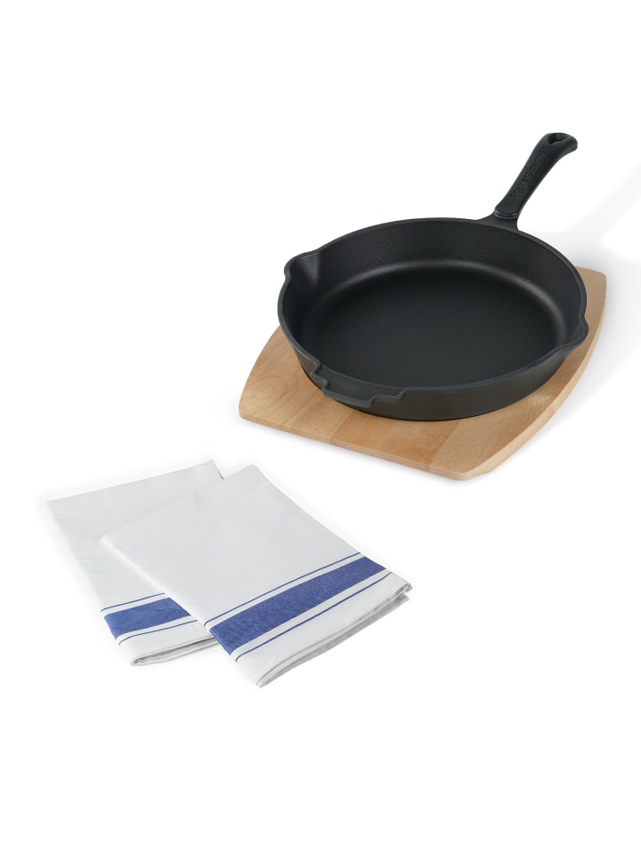 Stoneline Gusseisenpfanne | Emaille Bratpfanne in Schwarz | 28cm günstig kaufen 28 cm