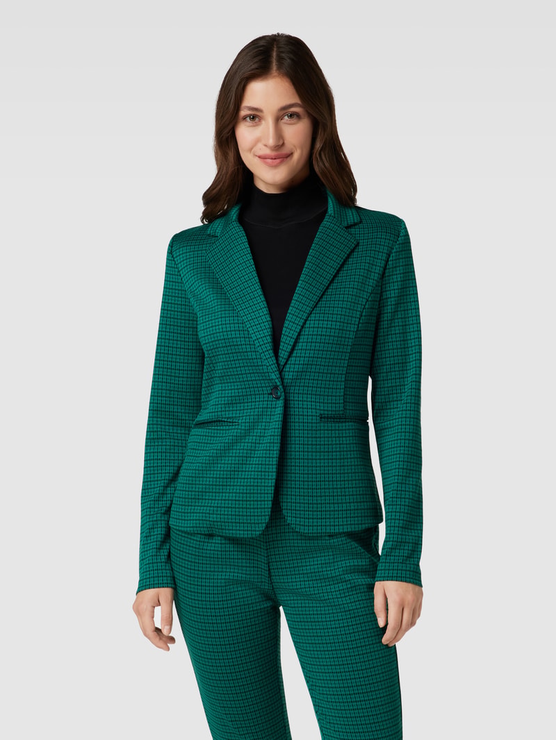 Blazer mit Karomuster Modell 'Kate' in grün