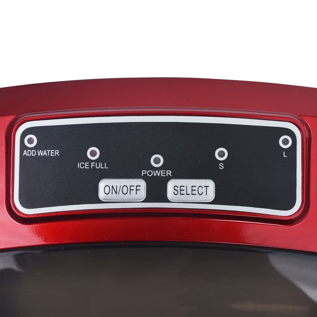 vidaXL Eiswürfelmaschine Eiswürfelbereiter Rot 2,4 L 15 kg / 24 h