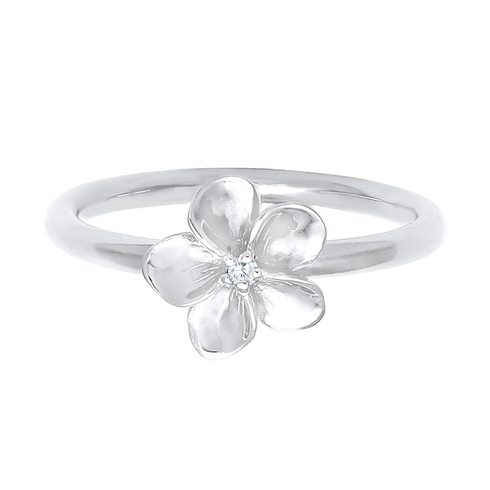 Nenalina Nenalina Bague Dames portant une fleur de frangipanier avec des cristaux de zirco Bague