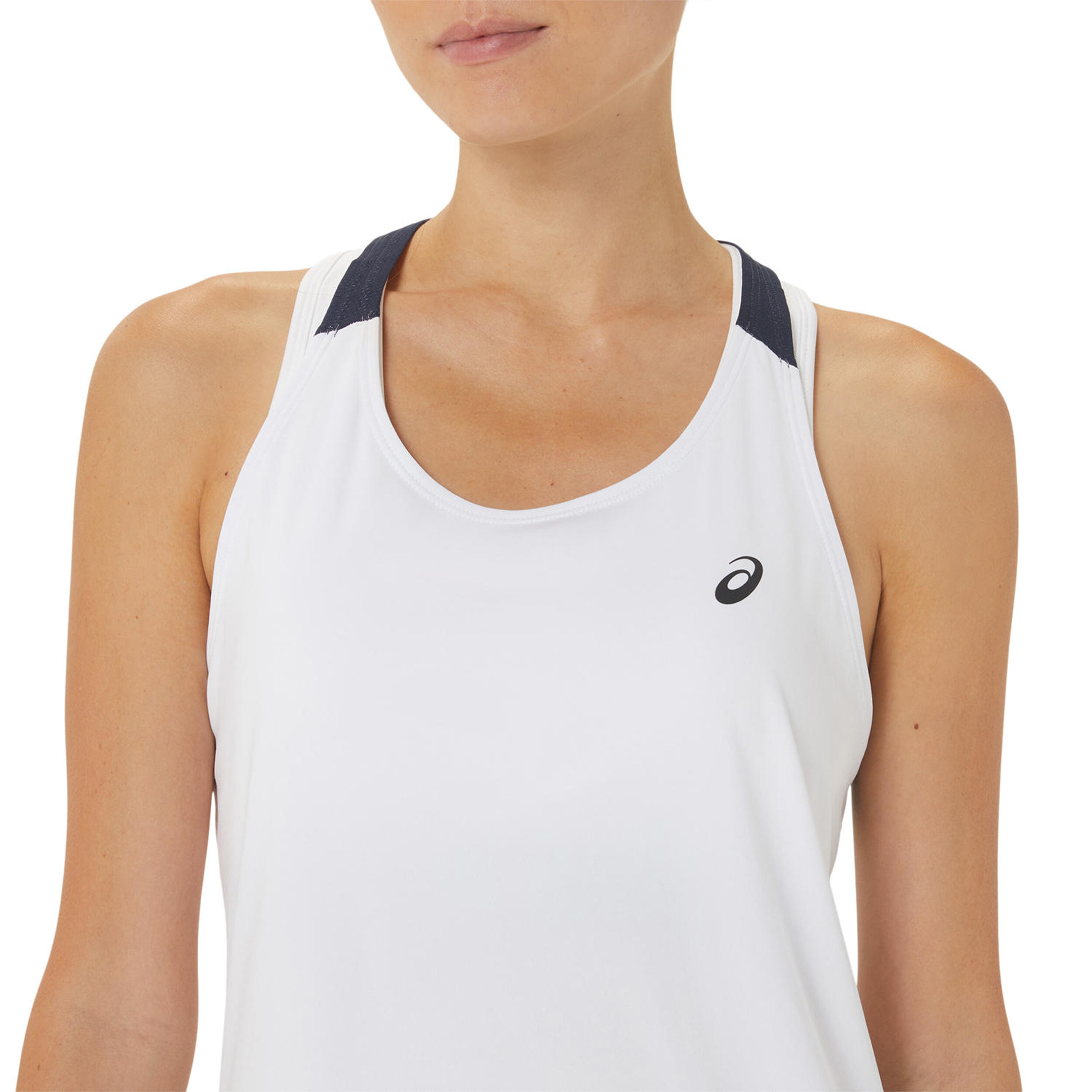 Court Tank-Top Damen - Weiß, Dunkelblau