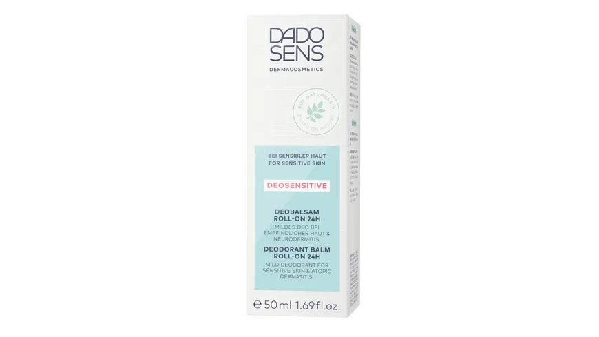 DADO SENS DEOSENSITIVE Deobalsam Roll-On 24H - bei empfindlicher Haut &Neurodermitis 50 ml