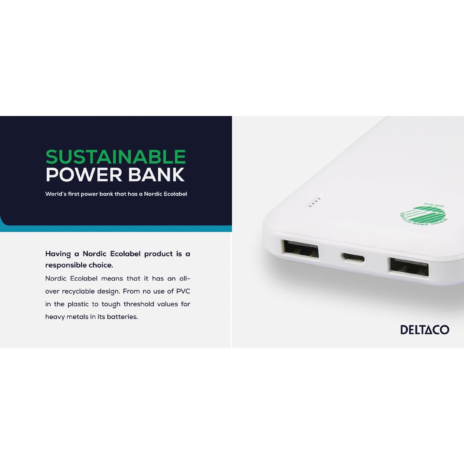 DELTACO Mobility PB-S1000 10.000 mAh Powerbank