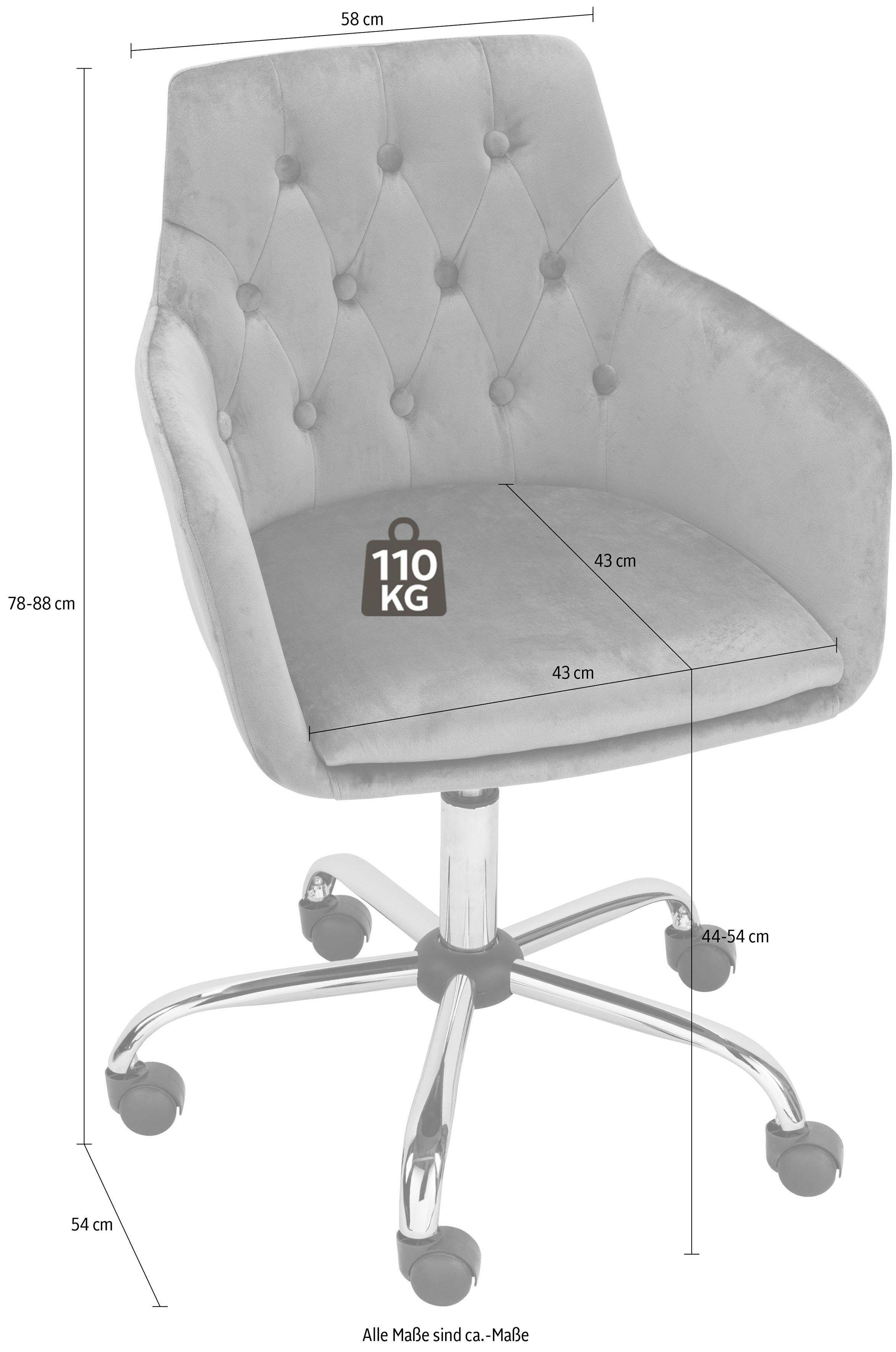 INOSIGN Bürostuhl Perry, eleganter Samtstuhl, gepolstert